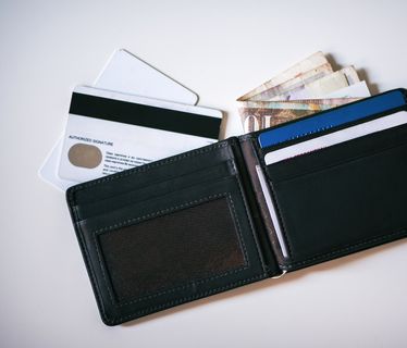 Wallet with cash and credit cards