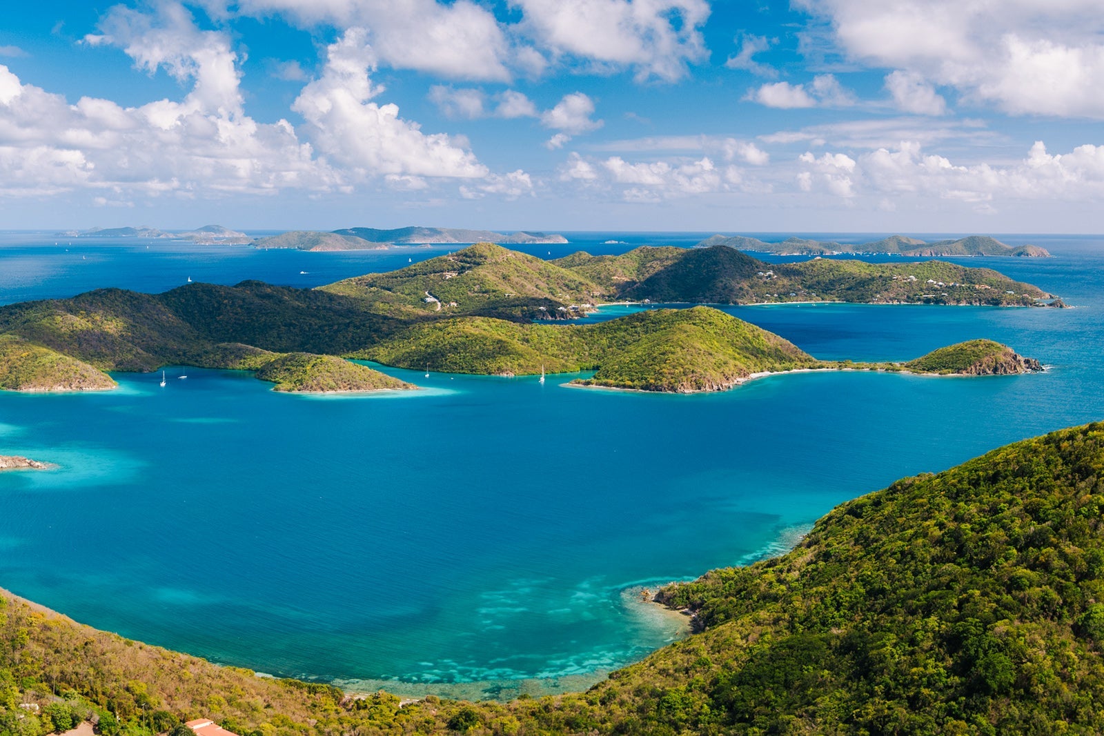 aerial view of East End, St.John, US Virgin Islands