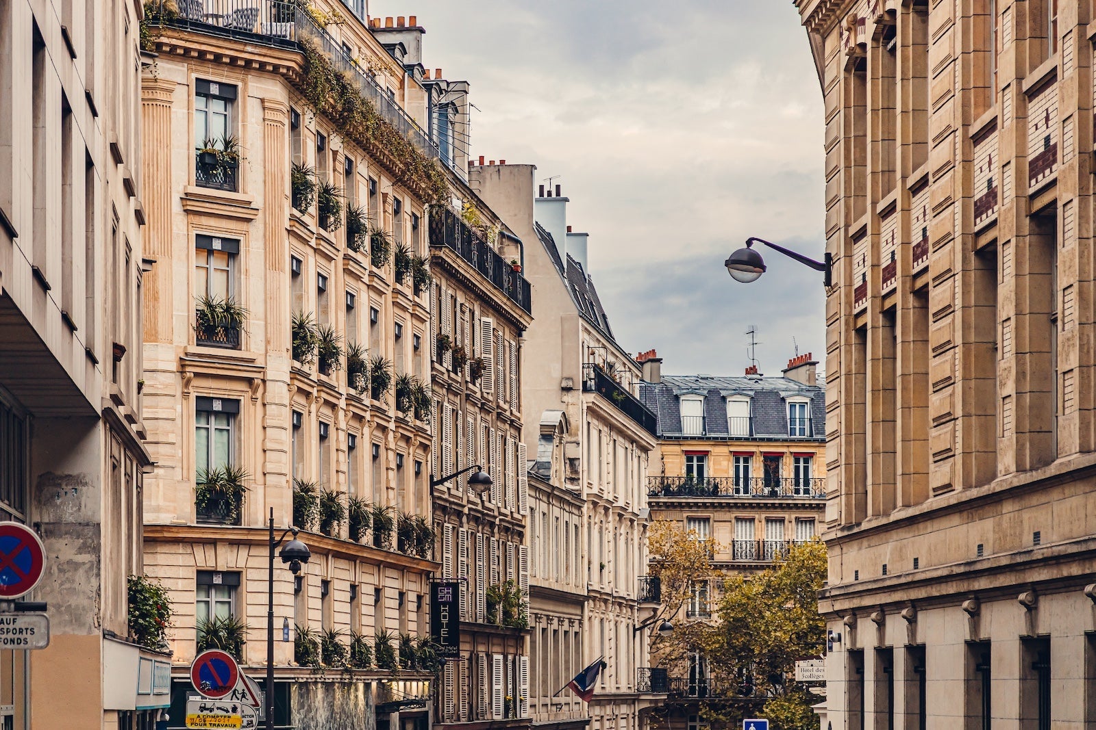 Residential apartment buildings in Paris, France