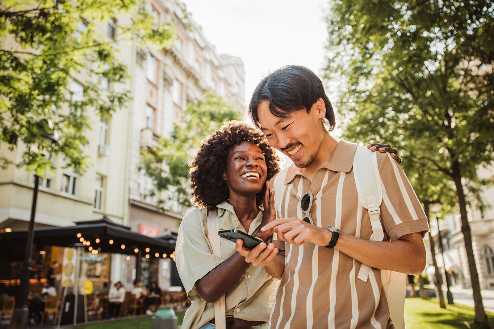 Young couple in European city